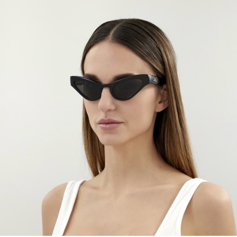 Balenciaga BB0176 Black Cat-Eye Sunglasses